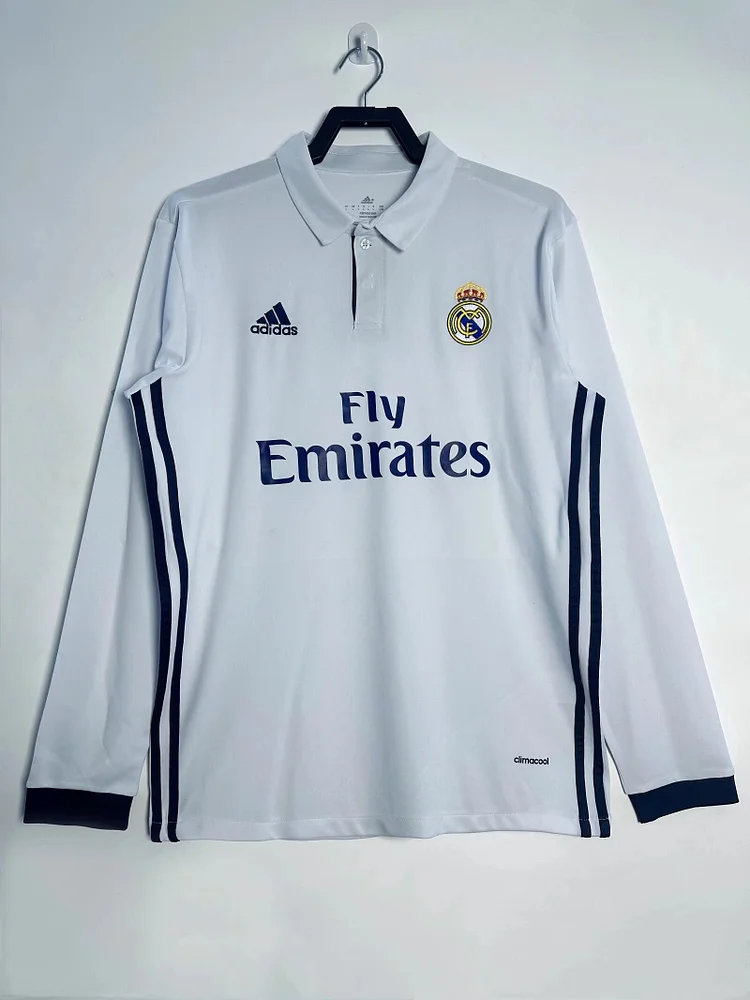 2016-17 Real Madrid Home Long Sleeve Retro Jersey