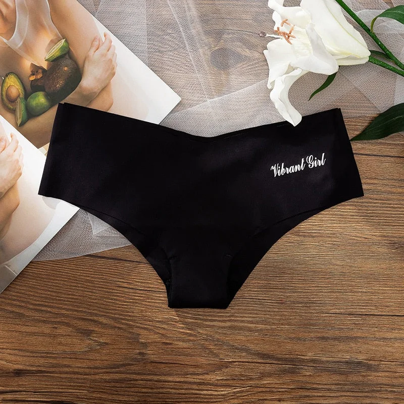 Women Ice Silk Underwear Sexy Solid Color Panties Fashion Seamless Comfort Briefs Low Waist Seamless Underpants Female Lingerie