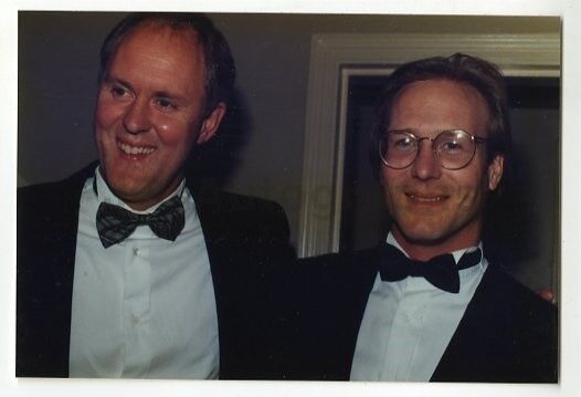 John Lithgow & William Hurt - Vintage Candid Photo Poster painting by Peter Warrack