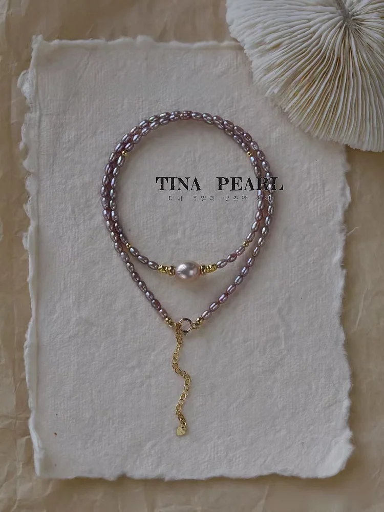 ☆TATIANA☆ Clash freshwater pearl necklace NZ2018 MUSINSA | TATIANA Rustic Freshwater Pearl Necklace NZ2479