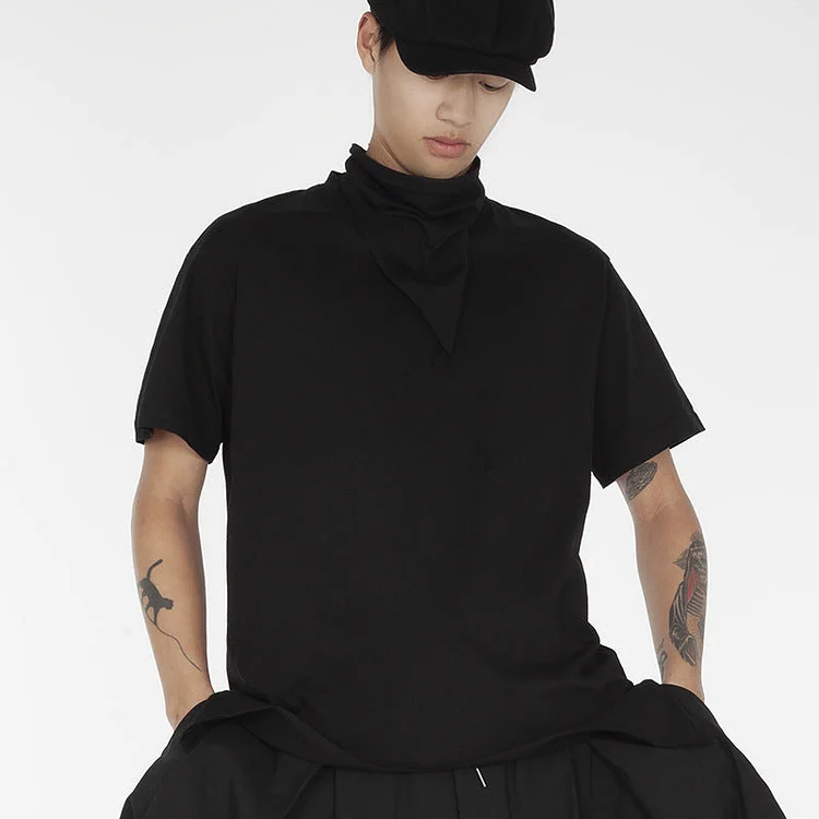 Trendy Original Design Sense Dark Style Loose Pop Crewneck Summer Shirts-dark style-men's clothing-halloween