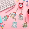 5Pcs noël chat double face-bricolage porte-clés