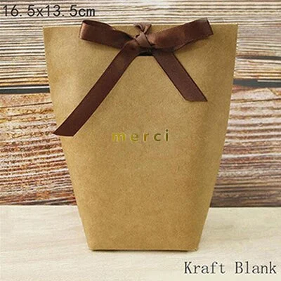 5pcs Black White Merci Candy Bag French Thank You Kraft Paper Gift Packaging Box Wedding Favors Birthday Party Supplies