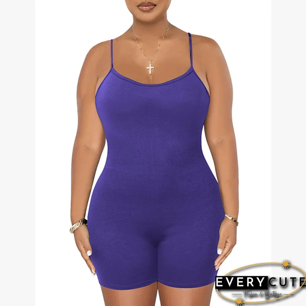 Purple Spaghetti Straps Sportswear Romper