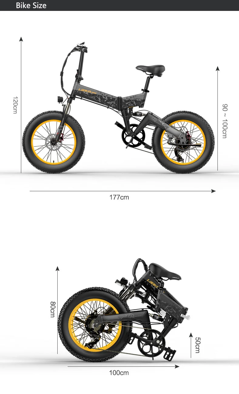 Lankeleisi X3000plus Folding Fat Tire Electric Bike