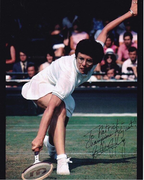 BILLIE JEAN KING Signed Autographed Photo Poster paintinggraph - To Patrick GREAT CONTENT