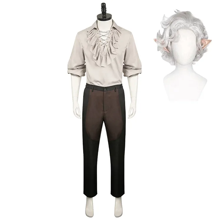 Baldur's Gate Astarion White Set Outfits Cosplay Costume Halloween Carnival Suit