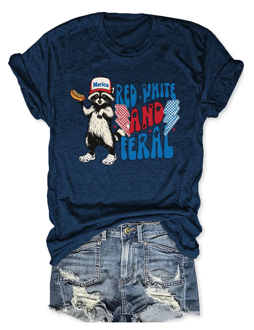 Red White And Feral T-shirt