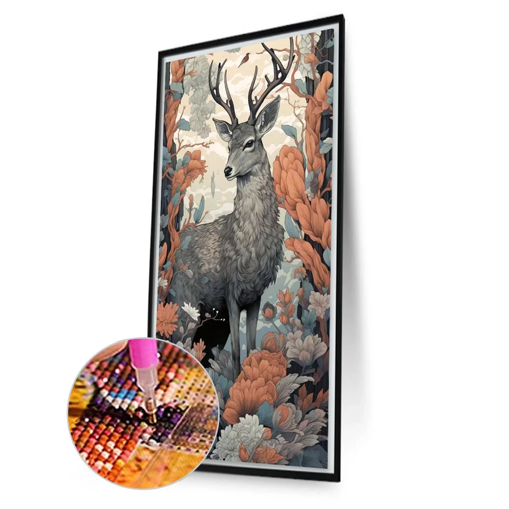 Partial AB Diamond Painting - Full Round Drill - Deer(Canvas|45*75cm)