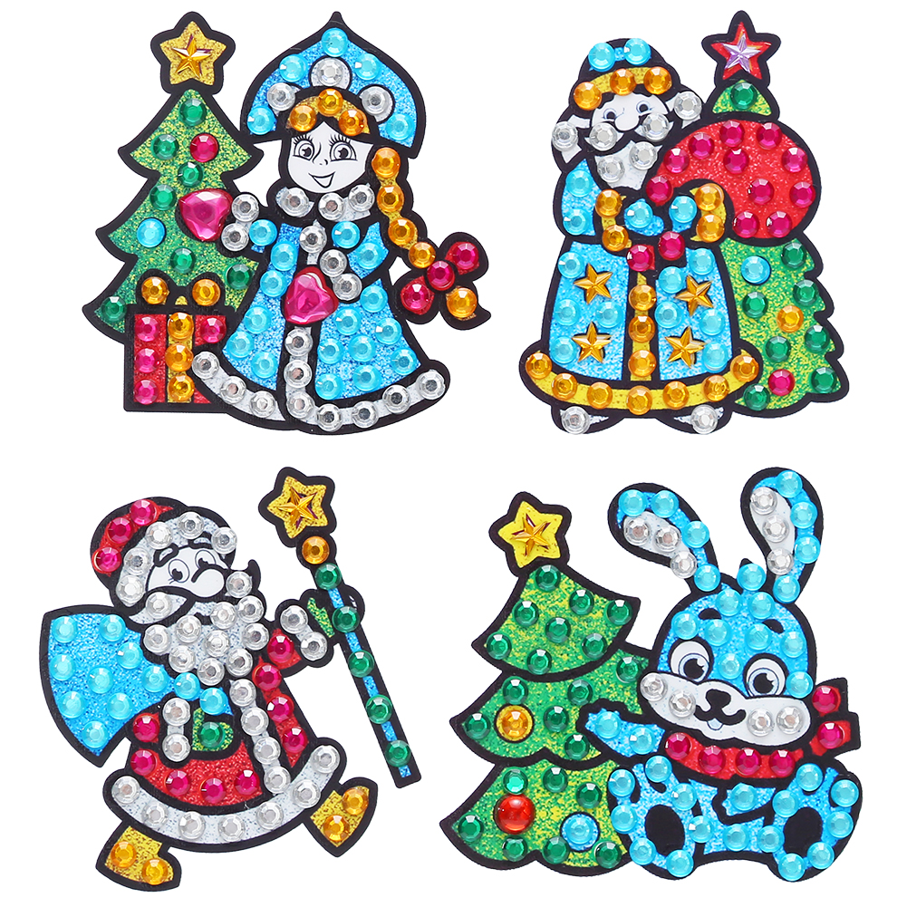 

4pcs Christmas - 5D DIY Craft Sticker, 501 Original