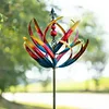 Vertical Feather Colorful Double-Tier Metal Wind Spinner