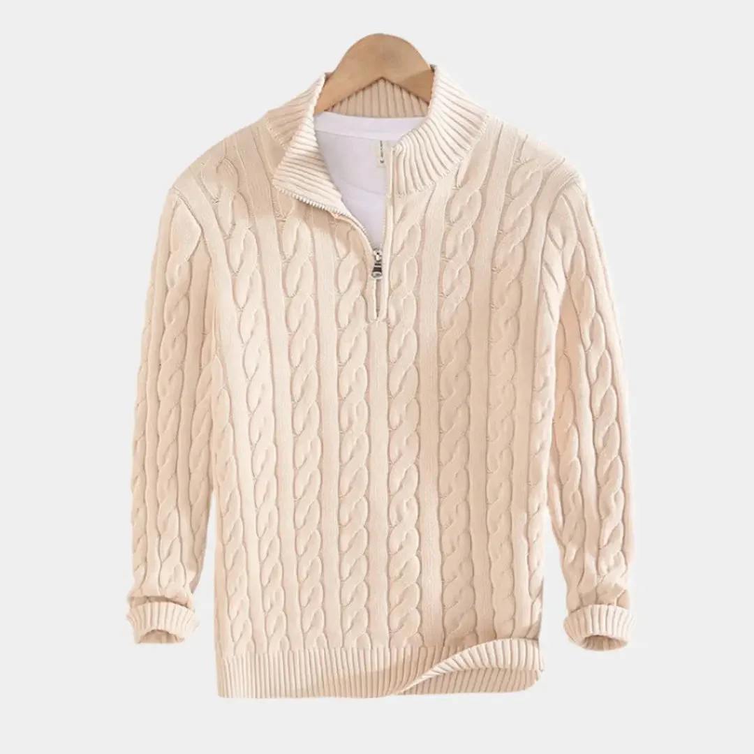 Essential Half Zip Sweater - Cross & Crown