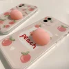 Cute Anti-pressure 3D Peach Phone Case for iPhone 7-13