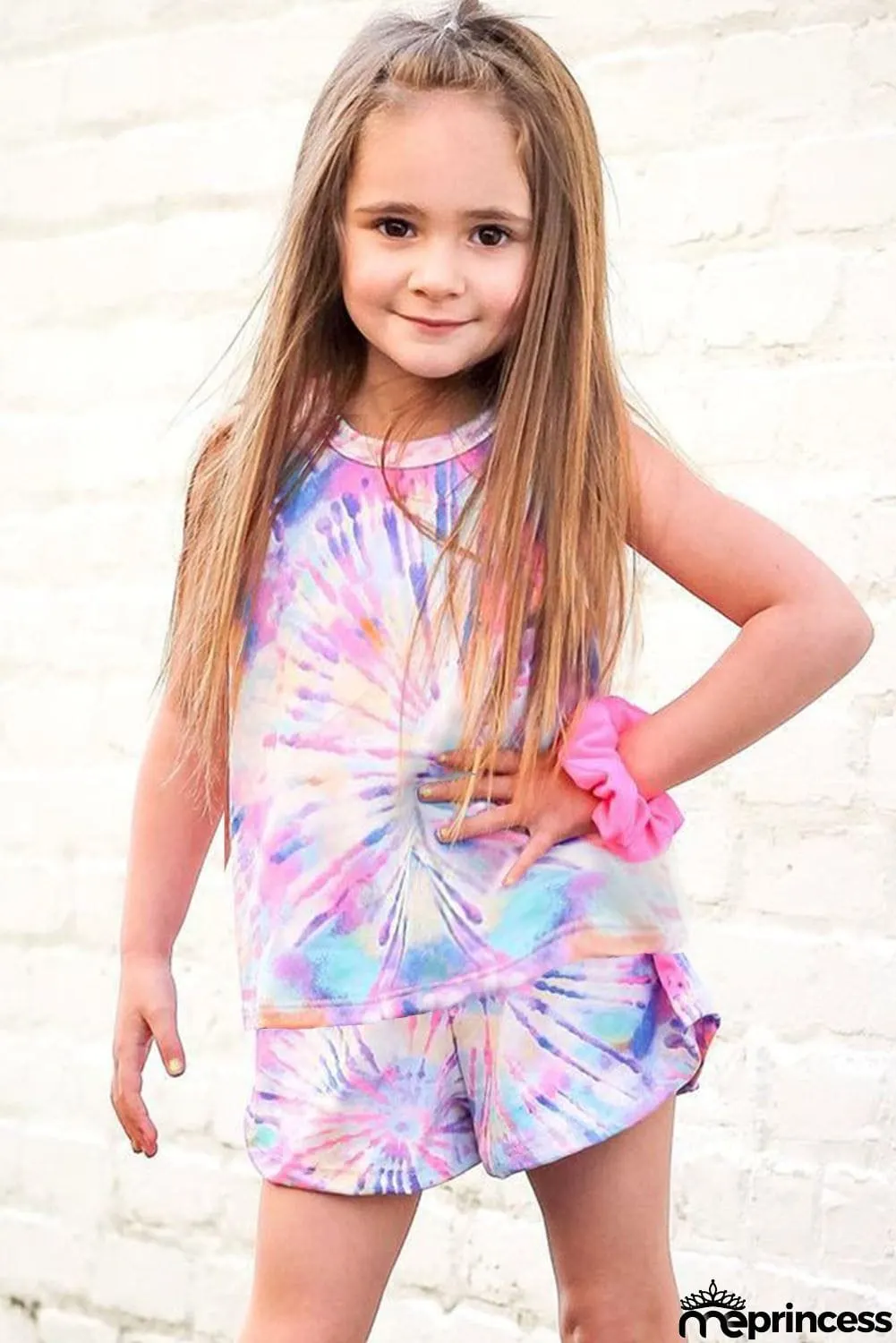 Tie dye Vest and Shorts Kid's Lounge Set