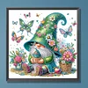 Peinture diamant de forme spéciale de gnome de fleur-30*30cm