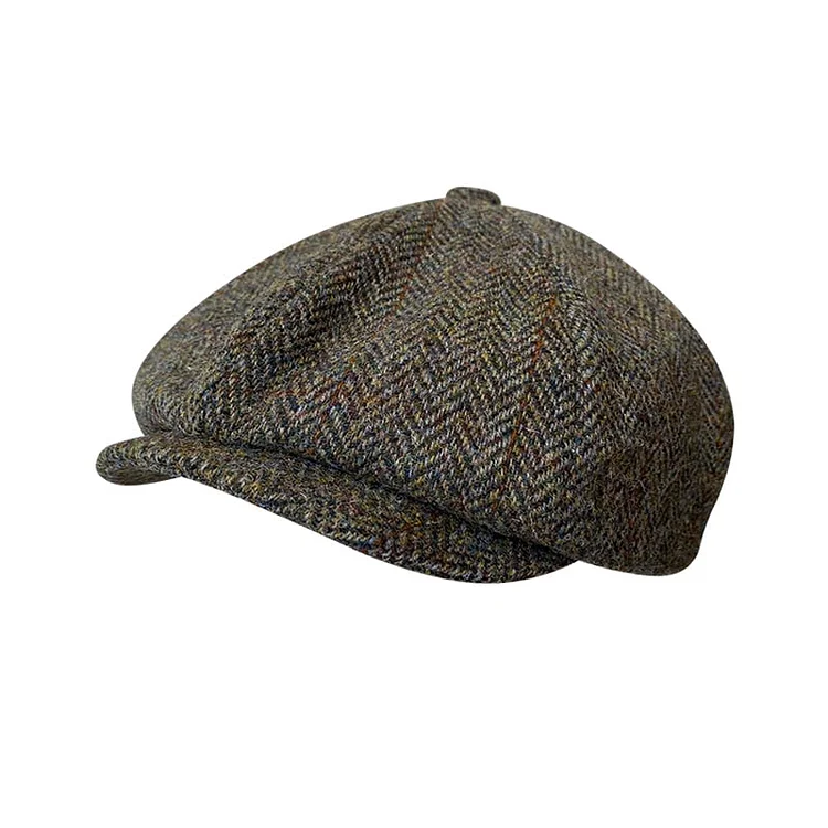 The Winter Herringbone Eight-Blade Flat Hat