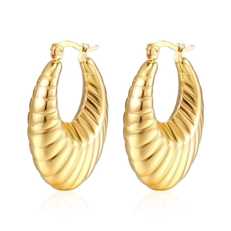 1 Pair Fashion Solid Color Plating 304 Stainless Steel 18K Gold Plated Earrings