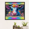 Flower Cow - Round AB Drills Diamond Painting(50*45cm)