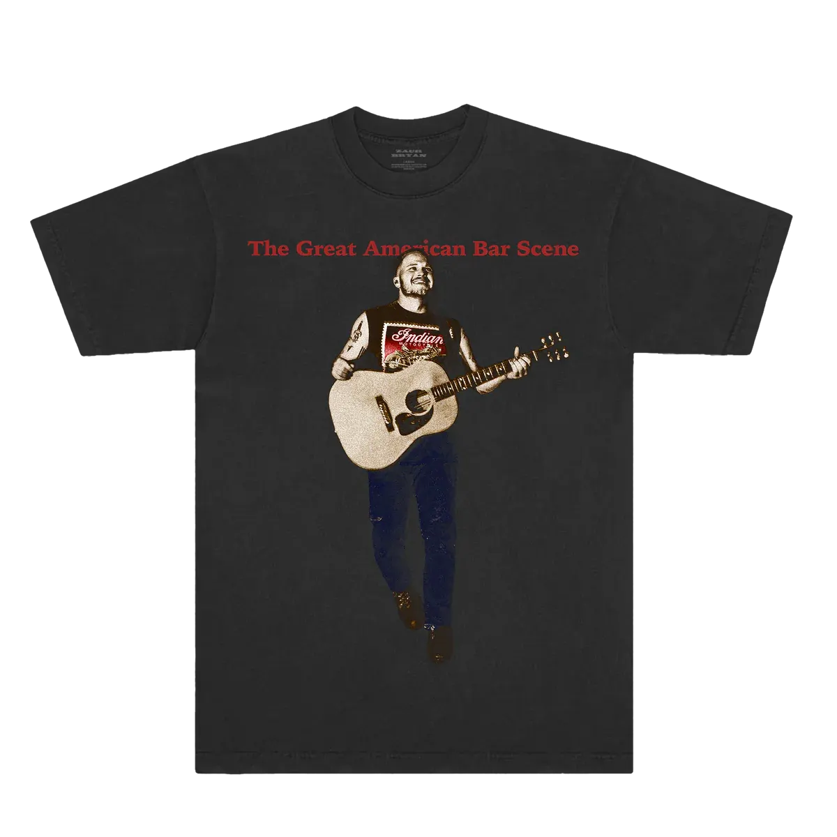 "zach bryan guitar performance bar scene t shirt black"