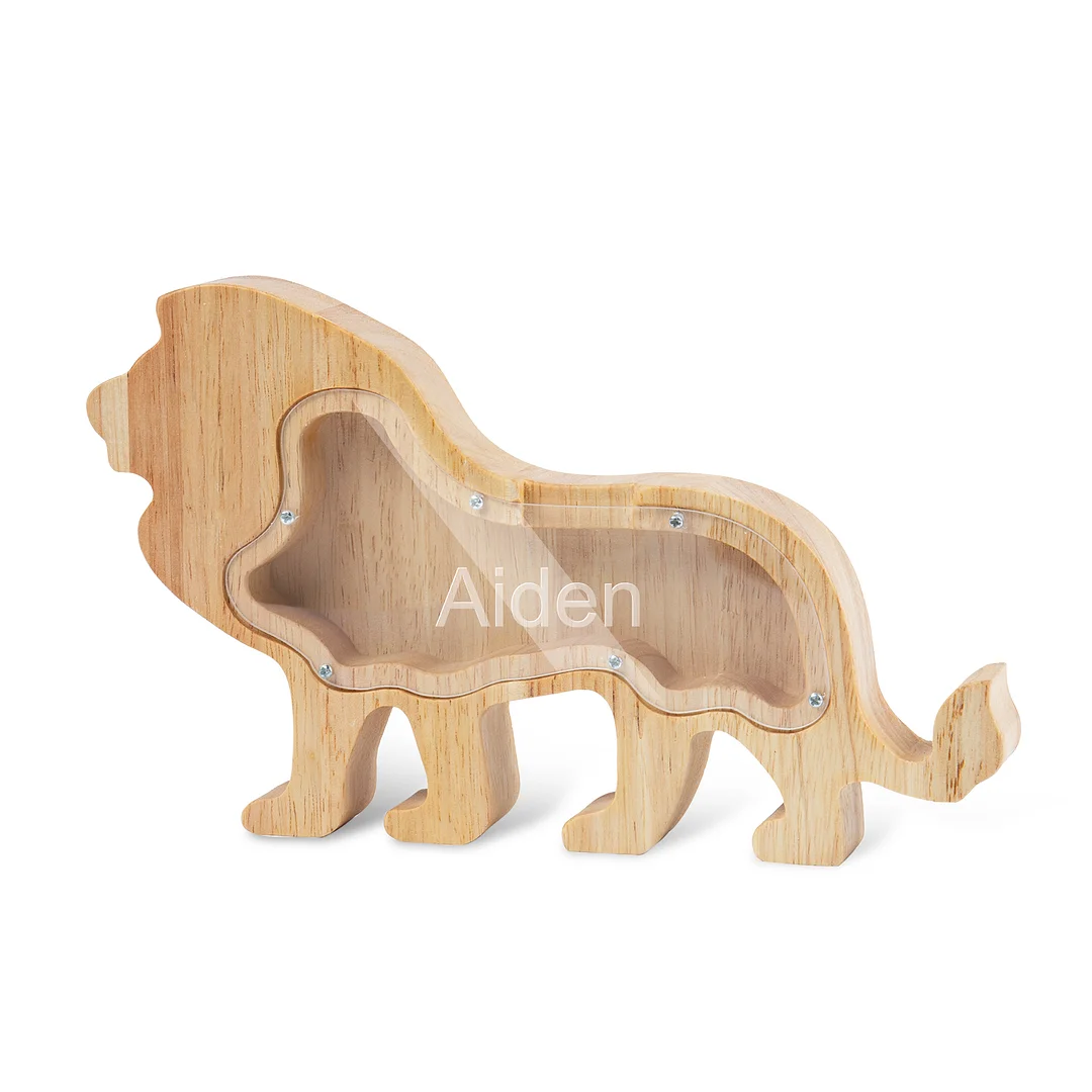 Piggy bank for kids Personalized coin bank organic Wooden home adventure nursery decor