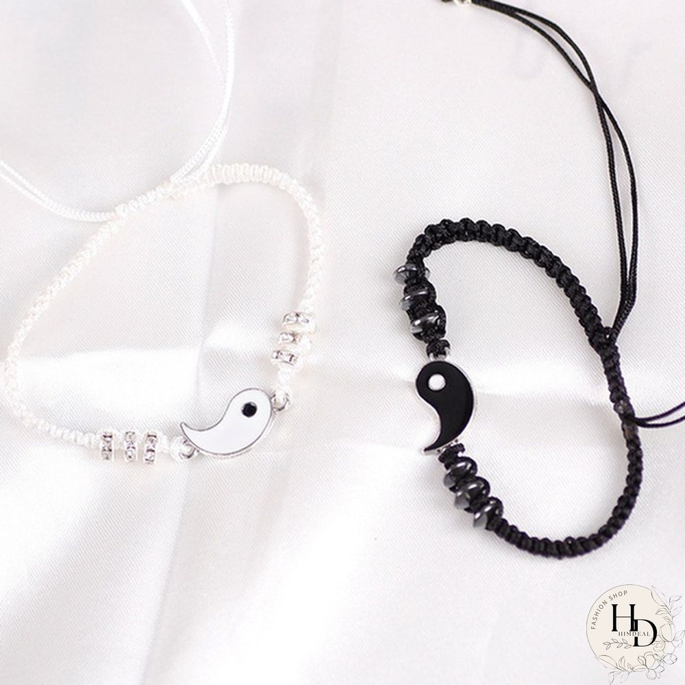 YinYang Adjustable Couple Bracelets Luck Bracelets Friendships Lovers Girlfriend Valentines Gift