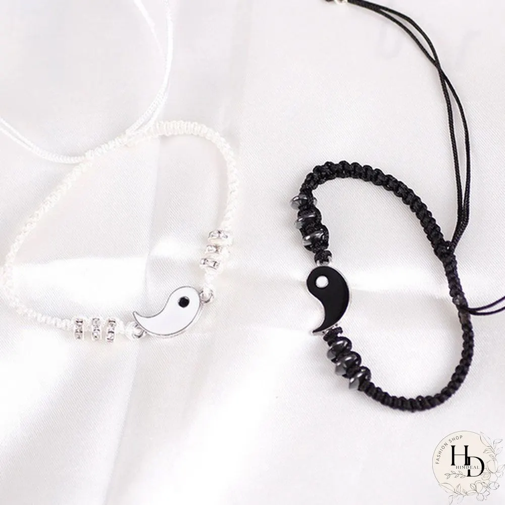 YinYang Adjustable Couple Bracelets Luck Bracelets Friendships Lovers Girlfriend Valentines Gift