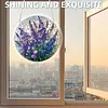 (18.5cm)DIY Acrylic Jigsaw Puzzle Window Hanging with Hanging Chain DIY Stained Glass Decoration Round Window Puzzle Decor for DIY Craft Project (Stained Glass Flower)
