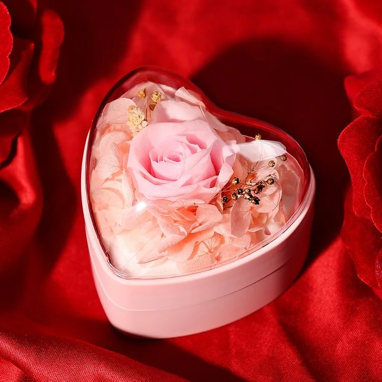Boîte en Forme de Cœur Cadeau de Boîte à Bijoux Rose Enchantée Jessemade FR