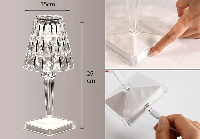 Crystal Table Lamp Romantic Led Crystal Diamond Table Lamps