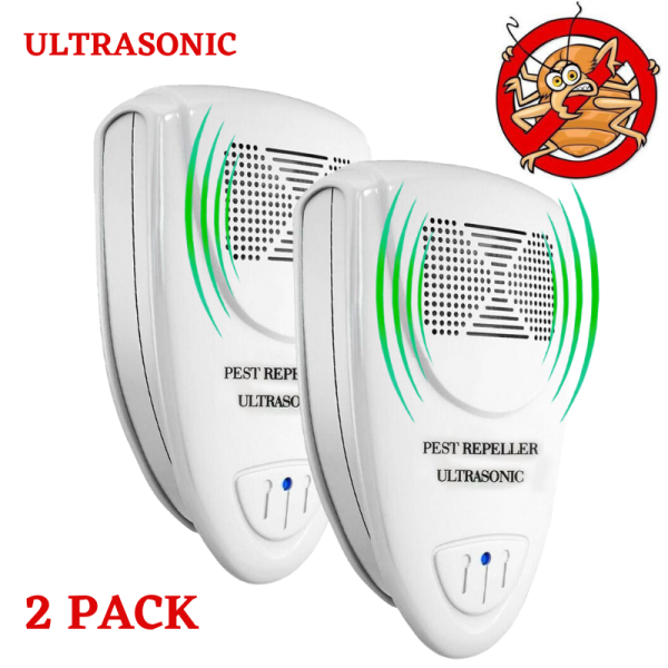 Ultrasonic Bed Bug Repeller – PACK of 2 – 100% SAFE for Children and Pets – Quickly Eliminate Pests