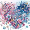 Notes coeur fleur-sp&eacute;cial forme diamant peinture-30*30cm