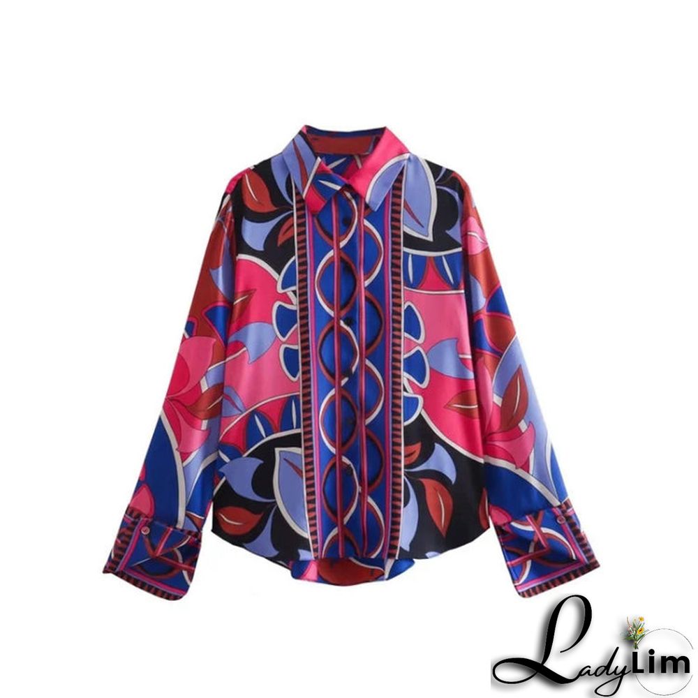 Single-breasted Printed Shirt and Bottom