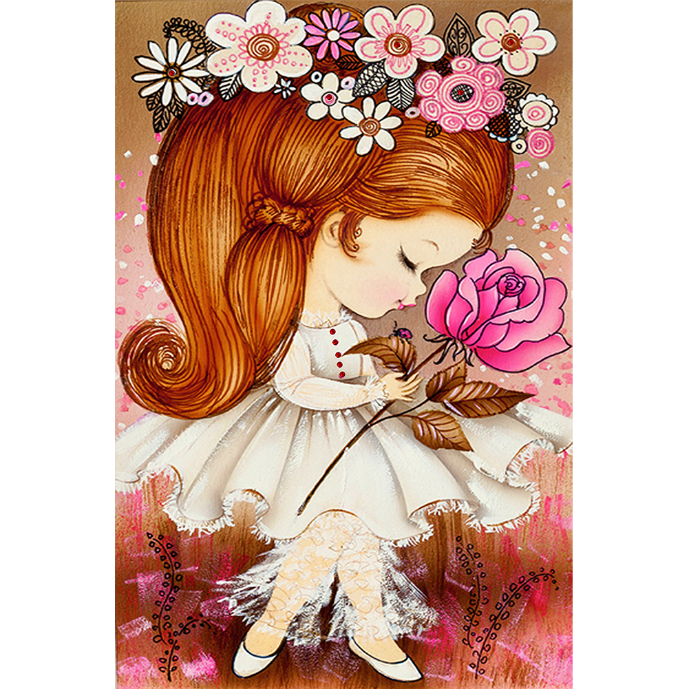 

Little Girl With Wreath-Round Drill Diamond Painting-30*40CM, 501 Original