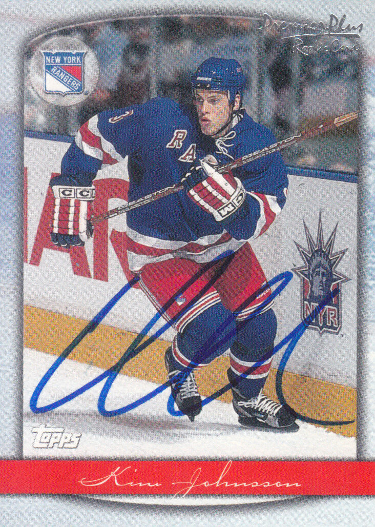 Kim Johnsson Autograph 99-00 PP Rangers Rookie Card Flyers - Wild - Malmo IF