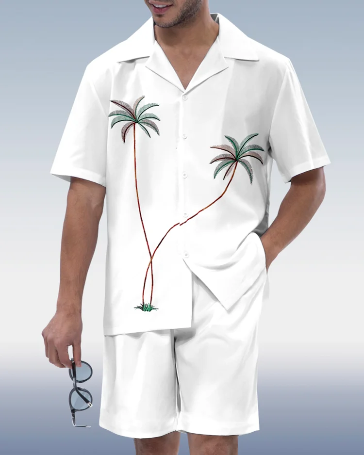 Suitmens Men's Hawaiian Vacation Short Sleeve Set 084