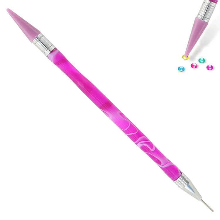 Double-End Nail Rhinestone Pick Up Pen with Clay gbfke