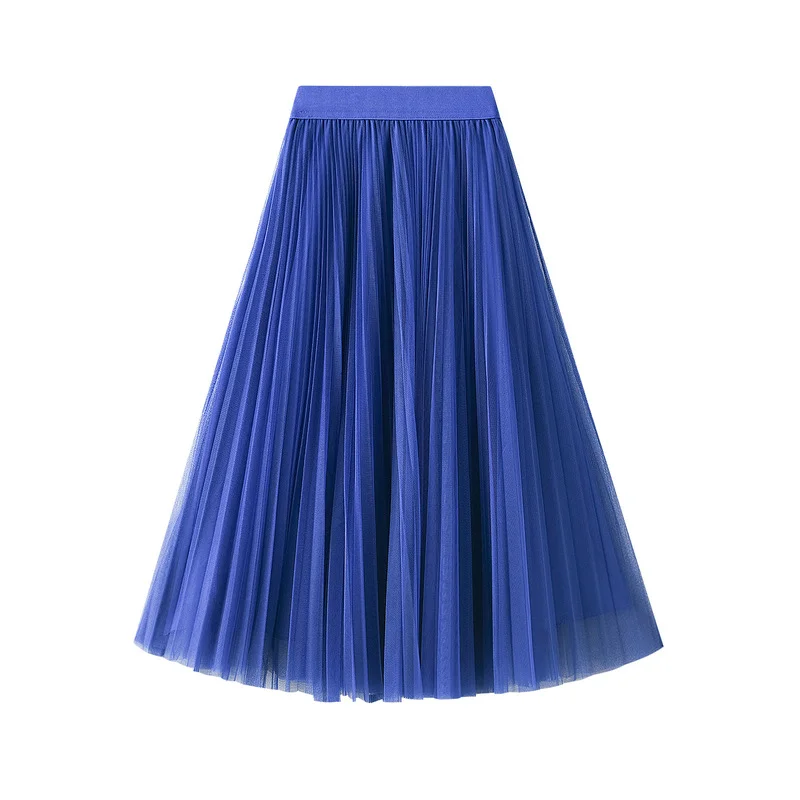 Nigikala Nigikala Fairy Atmosphere Swing Net Yarn Half-Dress Woman 2025 Spring Thin And Flowing Medium Long Folded Dress D9802