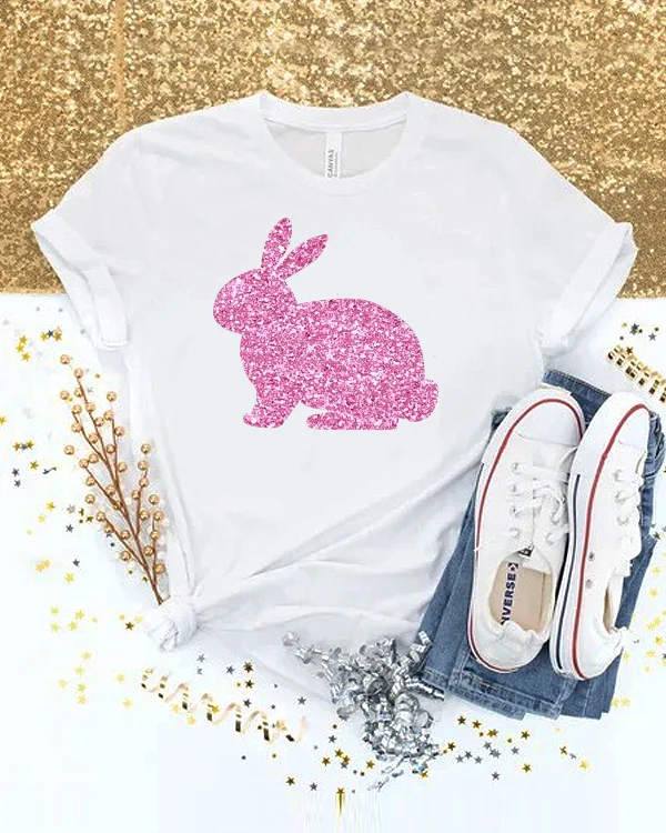 Glitter Easter Bunny Rabbit T-Shirt