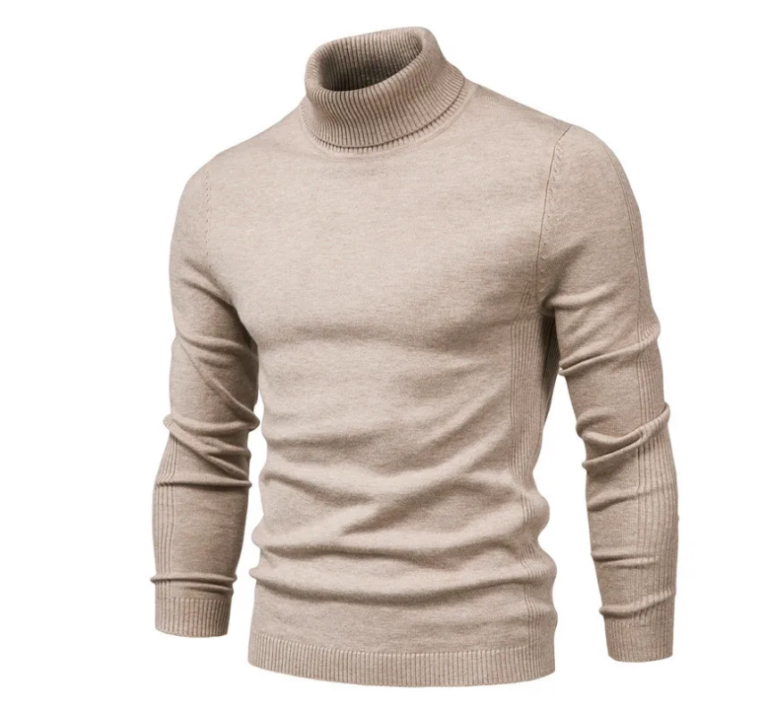 Trusthomeno mens costume New Winter Men Turtleneck Sweater Casual Solid Color Warm Pullover High Quality Slim High Neck Long Sleeve Sweater Men