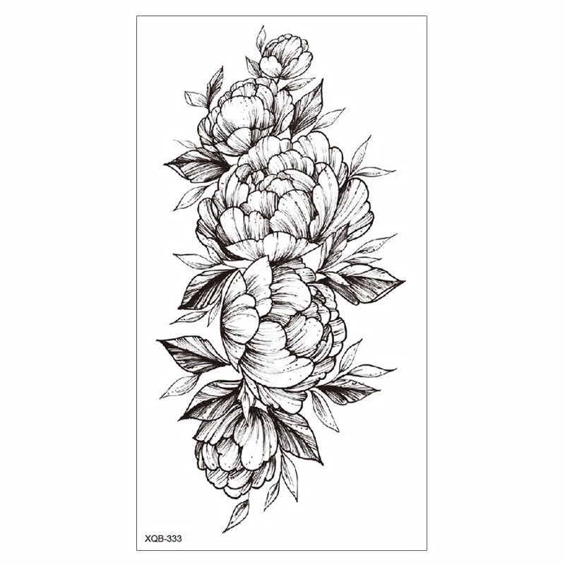Waterproof Tattoo Sticker Temporary Tattoo Black Rose Tattoo Leg Chest Arm Tattoo Man Woman Tattoo Skin Tattoo Art Tatouage TaTy 515-1