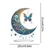 (US Local)Double Sided Acrylic Special Shape Moon Butterfly Diamond Painting Desktop Ornaments Kit