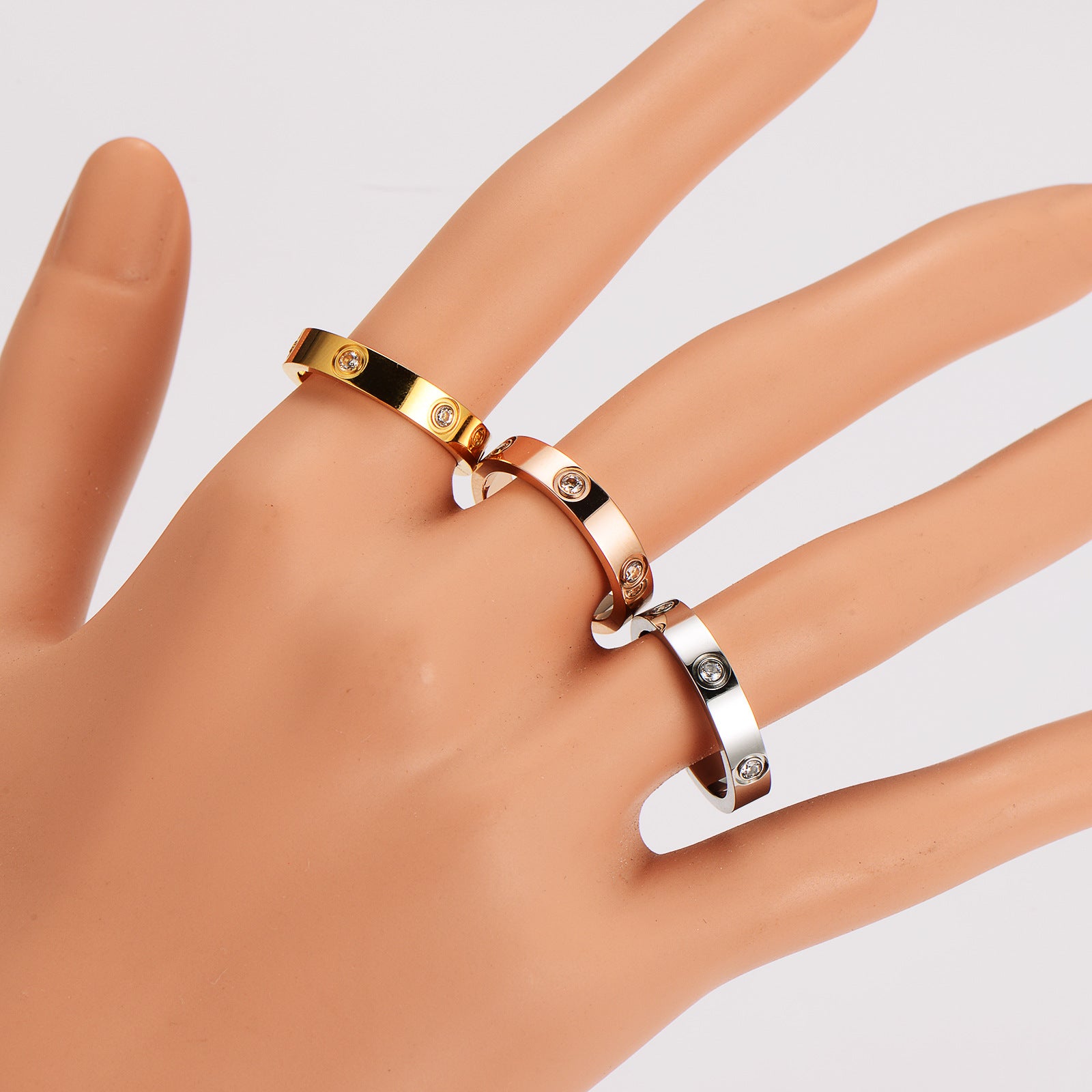 Butterfly Minimalist Round Bowknot Stainless Steel Electroplating Rings