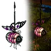 Painted Iron Bee Sculpture Metal Insect Garden Hanging Ornament