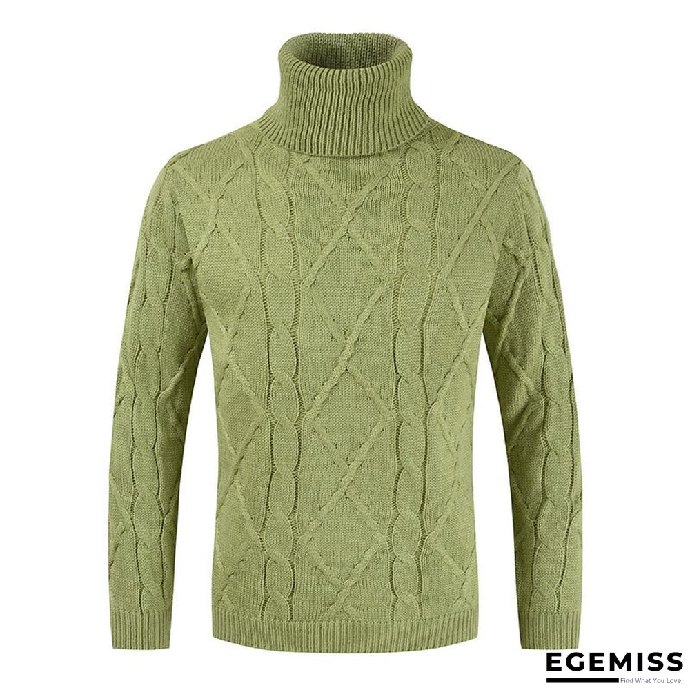 High Neck Loose Solid Color Men's Sweater | EGEMISS