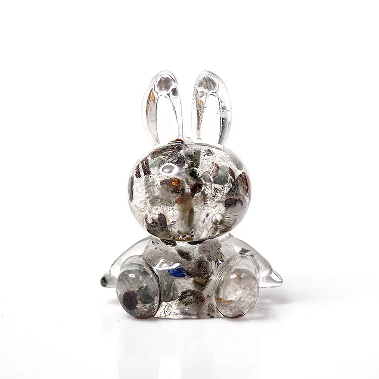Olivenorma Crystal Glue Rabbit Desktop Ornament Gemstone Decoration