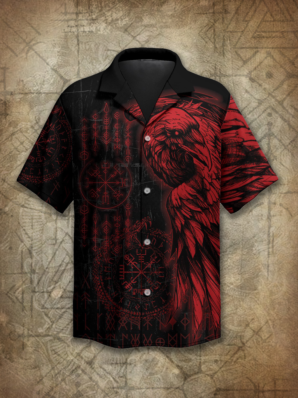 Viking Norse Berserk Raven Spirit Power Heritage Hawaiian Shirt / Rvogue / Rvogue