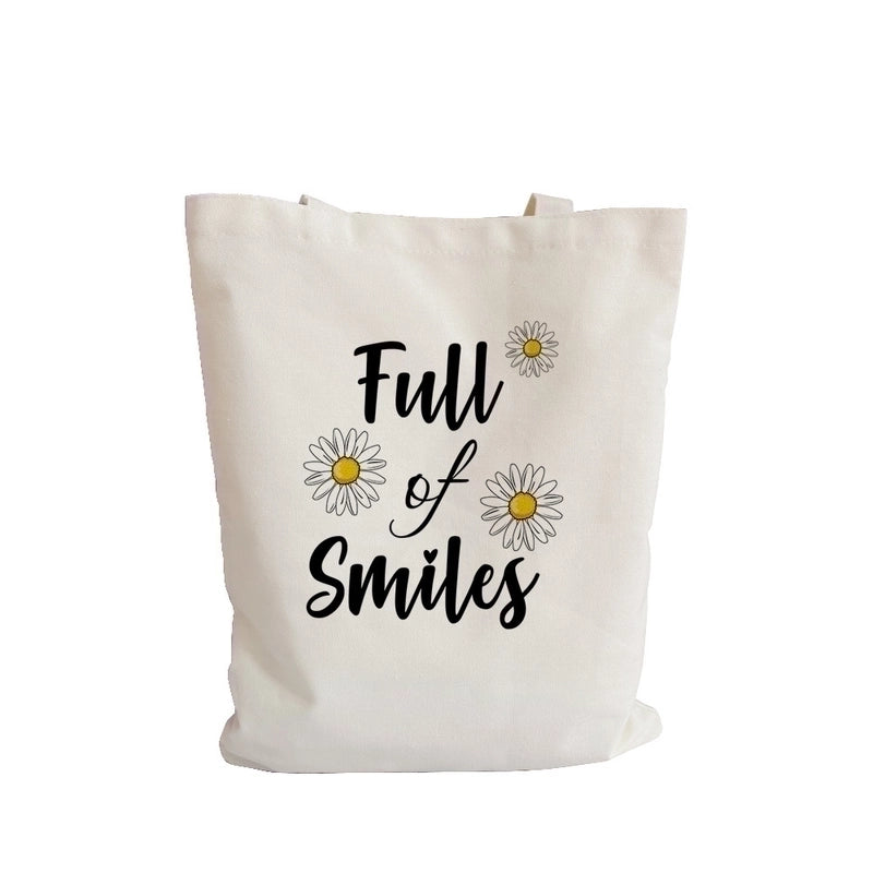 Women’s Streetwear Flower Canvas Shopping Bags