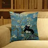Van Gogh Apricot Tree Stamped Cross Stitch Pillow Cover Kit 11CT 3-Strand 45x45cm Zippered Cushion Embroidery Kit