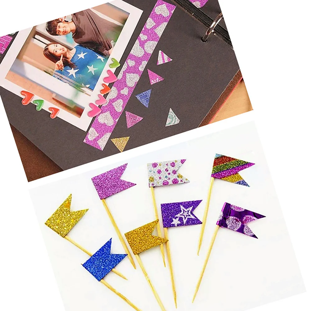 10pcs 3m*1.5cm Pure Color Printing Washi Tape Glitter Luminous Stickers