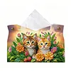 Large Size DIY Twin Kittens Bloom Diamond Painting Tissue Box
